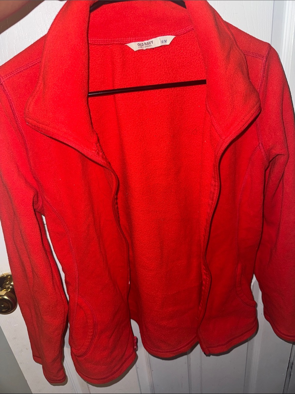 Old Navy Women's Bright Orange Teddy Fleece Jacket